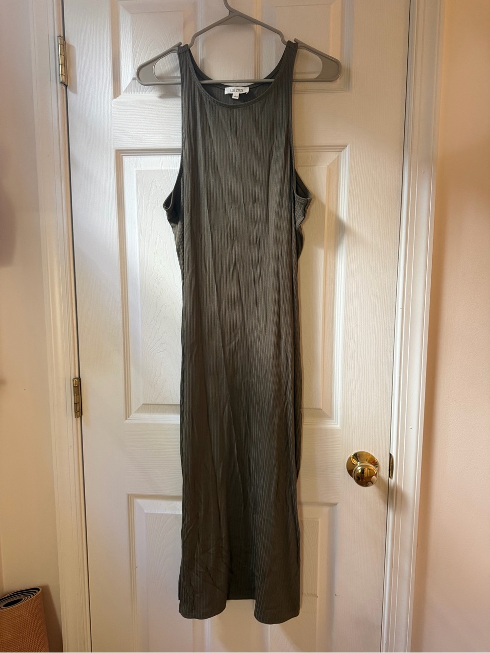 Haven Talbots Olive Green Ribbed Maxi Tank Dress